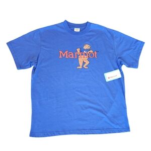 MARMOT XL LEANING MARTY GRAPHIC TEE S/S TRAIL BLUE